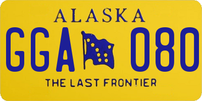 AK license plate GGA080