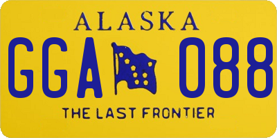 AK license plate GGA088