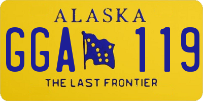 AK license plate GGA119