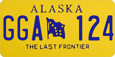 AK license plate GGA124