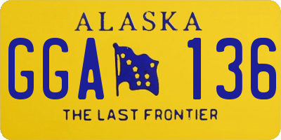 AK license plate GGA136