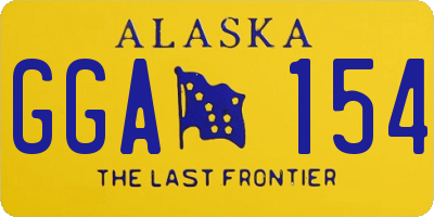 AK license plate GGA154