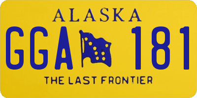 AK license plate GGA181