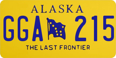 AK license plate GGA215
