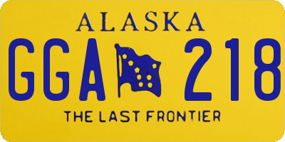 AK license plate GGA218