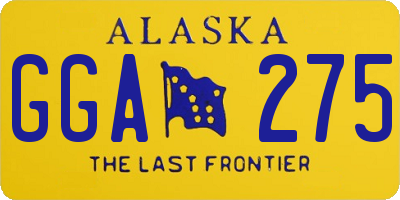 AK license plate GGA275