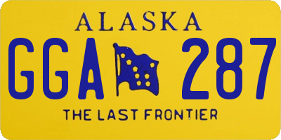 AK license plate GGA287