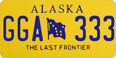 AK license plate GGA333