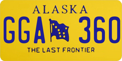 AK license plate GGA360