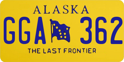 AK license plate GGA362