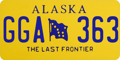 AK license plate GGA363