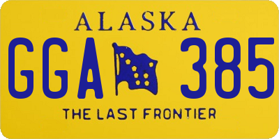 AK license plate GGA385