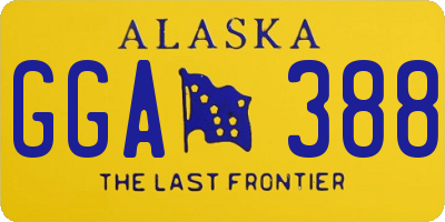 AK license plate GGA388