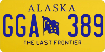 AK license plate GGA389