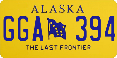 AK license plate GGA394