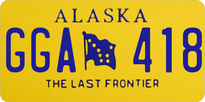 AK license plate GGA418