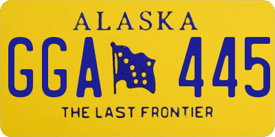 AK license plate GGA445