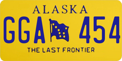 AK license plate GGA454