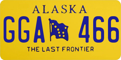 AK license plate GGA466