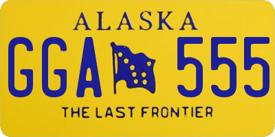 AK license plate GGA555