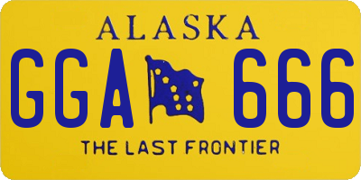 AK license plate GGA666