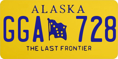 AK license plate GGA728