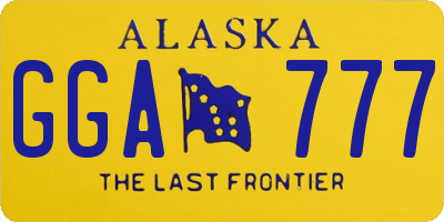 AK license plate GGA777