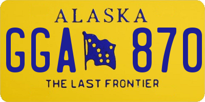 AK license plate GGA870
