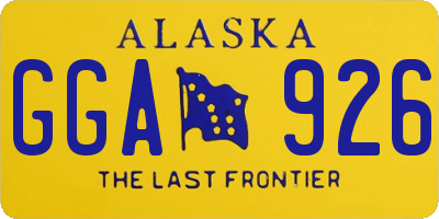 AK license plate GGA926
