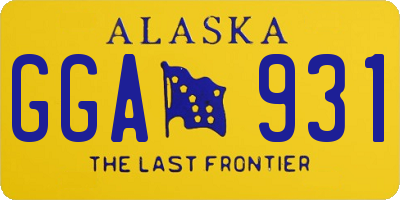 AK license plate GGA931