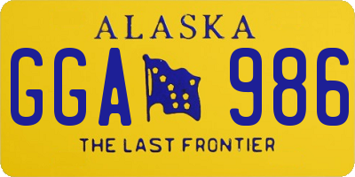 AK license plate GGA986