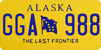 AK license plate GGA988