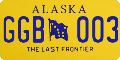 AK license plate GGB003