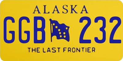 AK license plate GGB232
