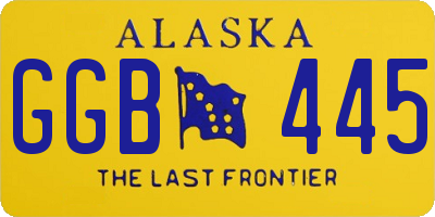 AK license plate GGB445