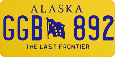 AK license plate GGB892