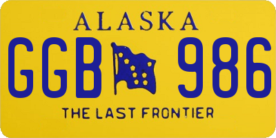 AK license plate GGB986