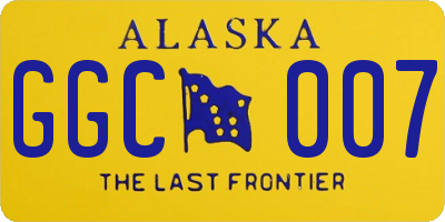 AK license plate GGC007