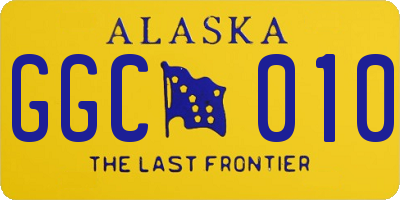 AK license plate GGC010