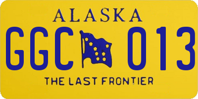 AK license plate GGC013