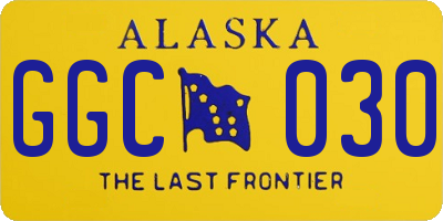 AK license plate GGC030