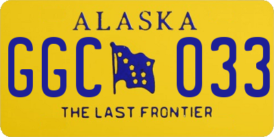 AK license plate GGC033