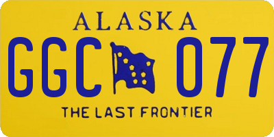 AK license plate GGC077