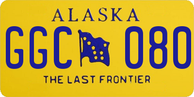 AK license plate GGC080
