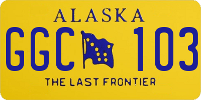 AK license plate GGC103