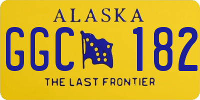AK license plate GGC182