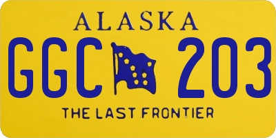 AK license plate GGC203