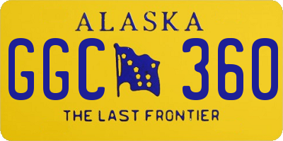 AK license plate GGC360