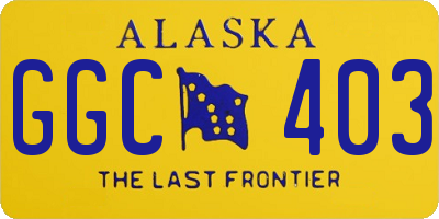 AK license plate GGC403