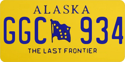 AK license plate GGC934